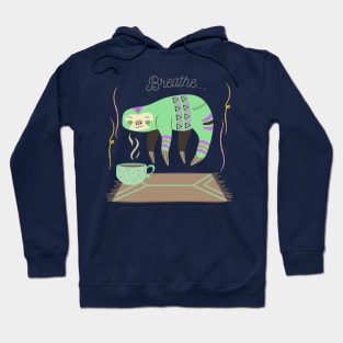 Transcendent Sloth with Coffee - Breathe Hoodie